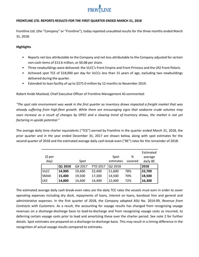Thumbnail Frontline Quarterly Report 2018-q1