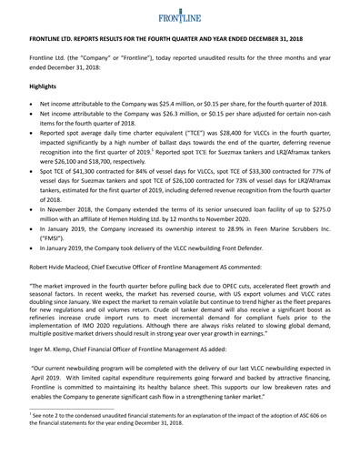 Thumbnail Frontline Quarterly Report 2018-q4