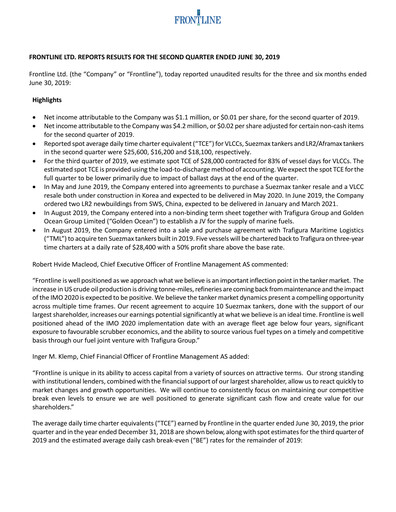 Thumbnail Frontline Quarterly Report 2019-q2