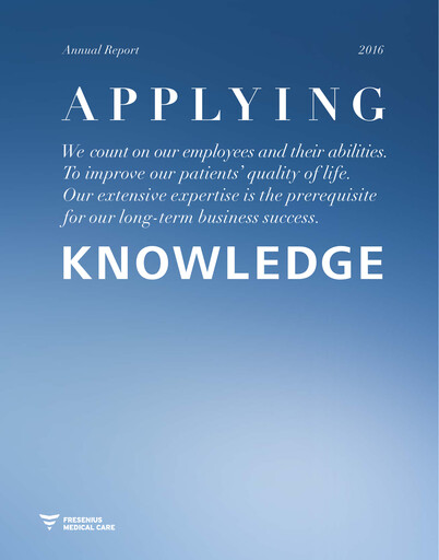 Thumbnail Fresenius Medical Care Annual Report 2016