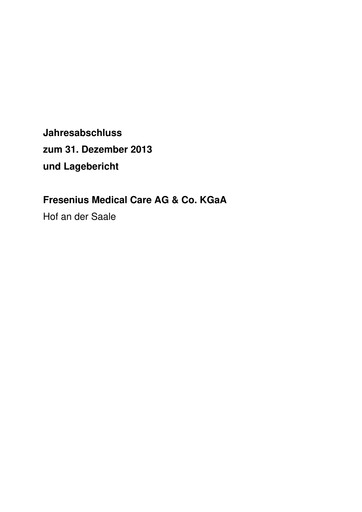 Vorschaubild Fresenius Medical Care Finanzmitteilung 2013