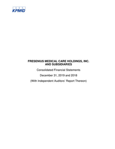 Thumbnail Fresenius Medical Care Financial Statement 2019