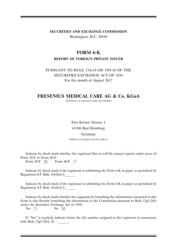 Thumbnail Fresenius Medical Care Quarterly Report 2017-q2