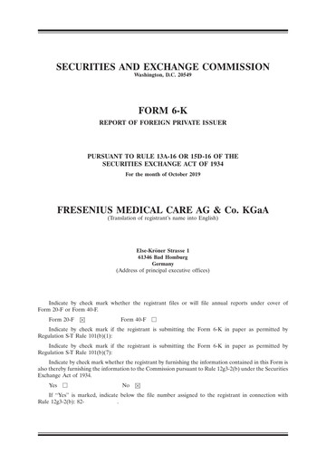 Thumbnail Fresenius Medical Care Quarterly Report 2019-q3