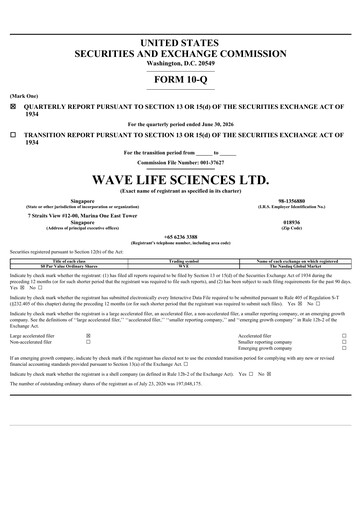 Thumbnail Wave Life Sciences Quarterly Report 2026-q2