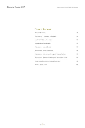 Vorschaubild Fomento Económico Mexicano (FEMSA) Finanzbericht 2007