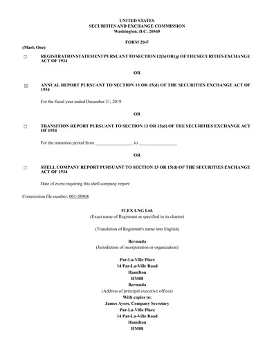 Thumbnail Flex LNG Annual Report 2019