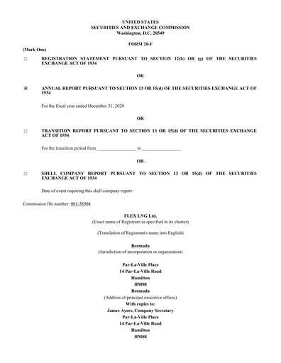 Thumbnail Flex LNG Annual Report 2020