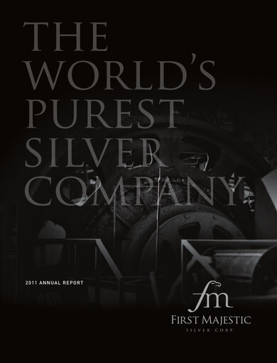 Thumbnail First Majestic Silver
 Annual Report 2011