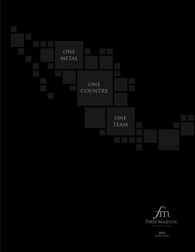 Thumbnail First Majestic Silver
 Annual Report 2012