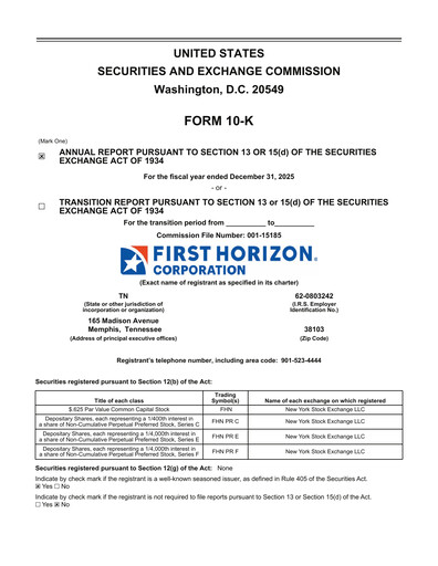 Thumbnail First Horizon Corporation Annual Report 2025