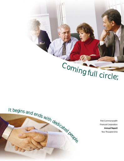 Thumbnail First Commonwealth Financial Corp Annual Report 2001