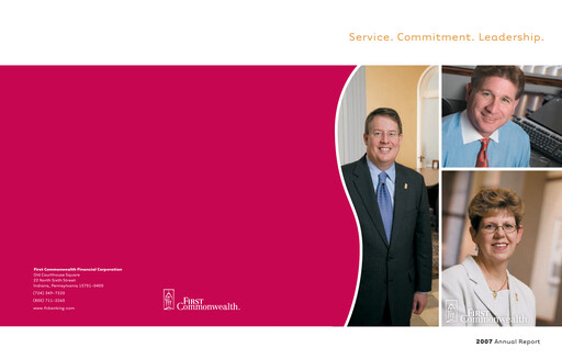 Thumbnail First Commonwealth Financial Corp Annual Report 2007