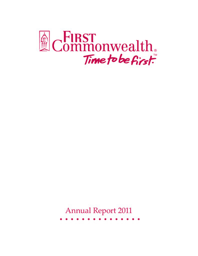 Thumbnail First Commonwealth Financial Corp Annual Report 2011