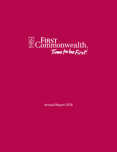 Thumbnail First Commonwealth Financial Corp Annual Report 2018