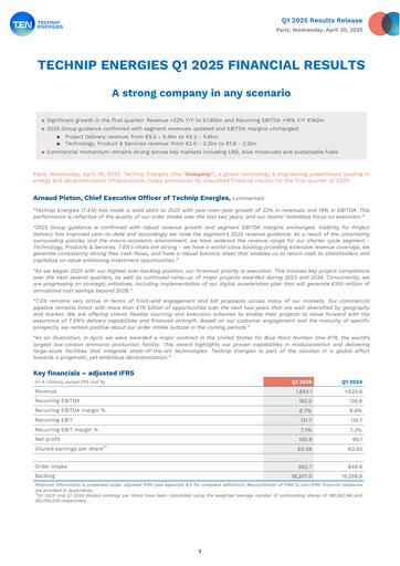 Thumbnail Technip Energies Quarterly Report 2025-q1