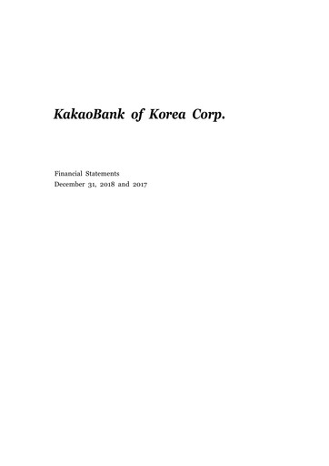 Thumbnail KakaoBank Financial Statement 2018