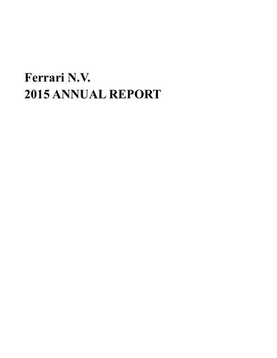 Thumbnail Ferrari Annual Report 2015