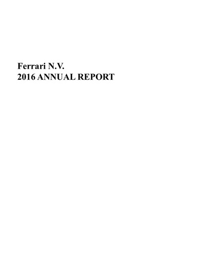 Thumbnail Ferrari Annual Report 2016