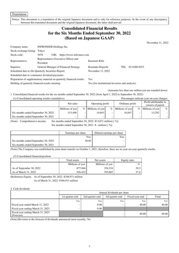 Thumbnail INFRONEER Holdings Quarterly Report 2022-q2
