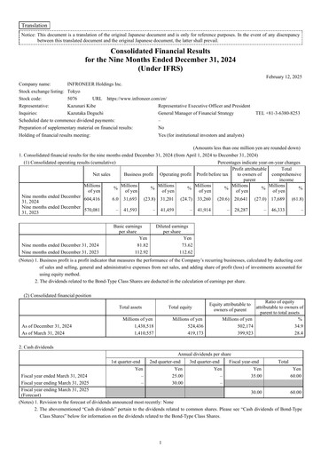 Thumbnail INFRONEER Holdings Quarterly Report 2024-q3