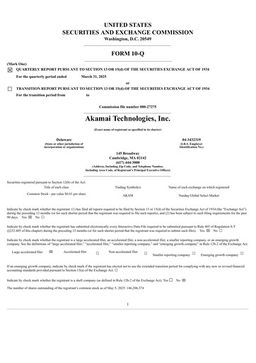 Thumbnail Akamai
 Quarterly Report 2025-q1