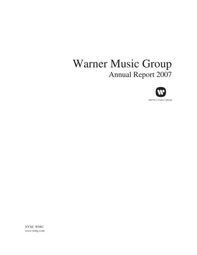 Vorschaubild Warner Music Group
 Jahresbericht 2007