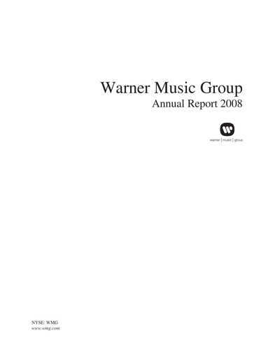 Miniature Warner Music Group
 Rapport annuel 2008