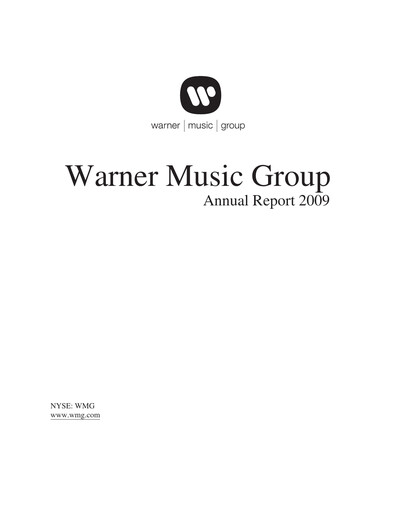 Vorschaubild Warner Music Group
 Jahresbericht 2009