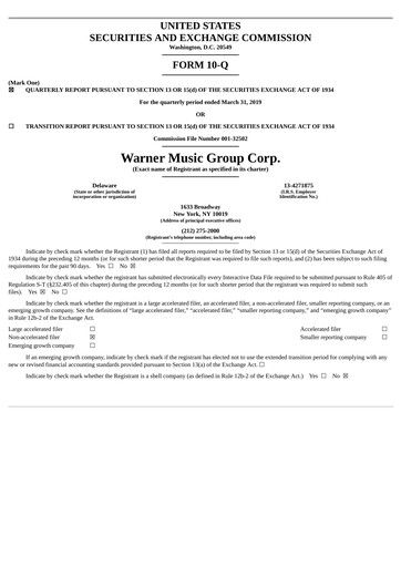 Vorschaubild Warner Music Group
 Quartalsbericht 2019-q2