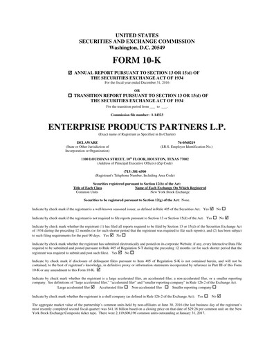Thumbnail Enterprise Products Annual Report 2016