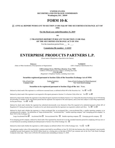 Thumbnail Enterprise Products Annual Report 2019