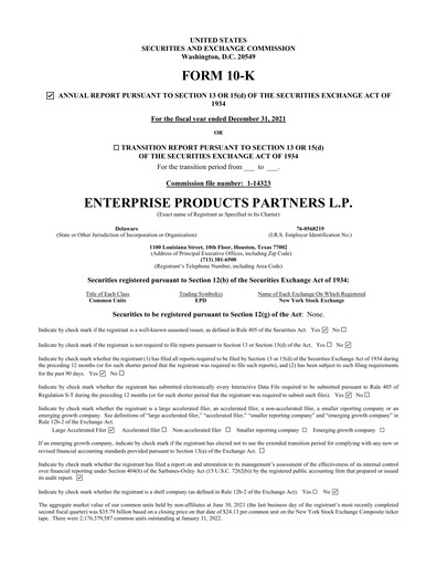 Thumbnail Enterprise Products Annual Report 2021