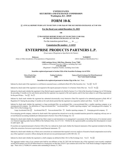 Thumbnail Enterprise Products Annual Report 2022