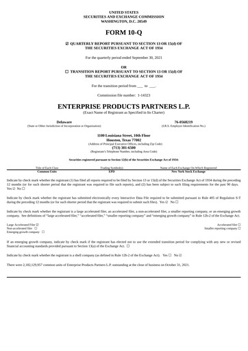 Thumbnail Enterprise Products Quarterly Report 2021-q3