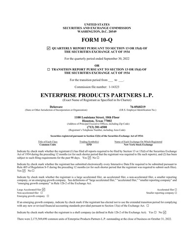 Thumbnail Enterprise Products Quarterly Report 2022-q3