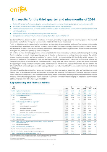 Miniature ENI Rapport trimestriel 2024-q3