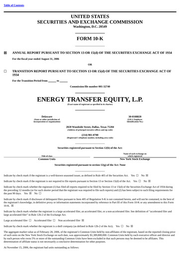 Vorschaubild Energy Transfer LP
 Jahresbericht 2006