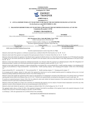 Vorschaubild Energy Transfer LP
 Jahresbericht 2024