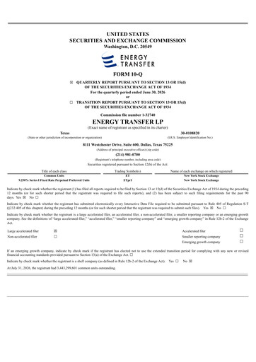 Thumbnail Energy Transfer LP
 Quarterly Report 2026-q2