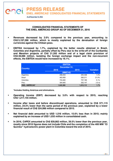 Thumbnail Enel Américas
 Financial Statement 2016