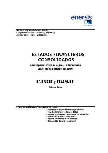Thumbnail Enel Américas
 Financial Statement 2010