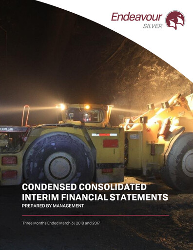 Thumbnail Endeavour Silver Financial Statement 2018-q1