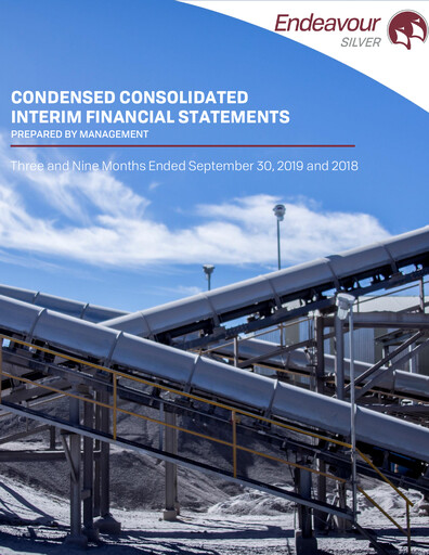Thumbnail Endeavour Silver Financial Statement 2019-q3