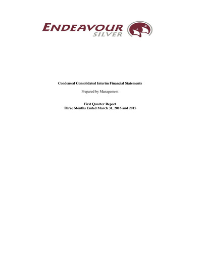 Thumbnail Endeavour Silver Quarterly Report 2016-q1
