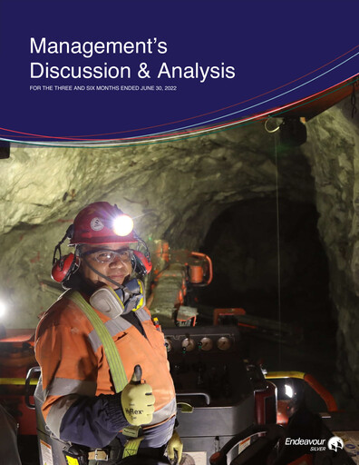 Thumbnail Endeavour Silver Quarterly Report 2022-q2