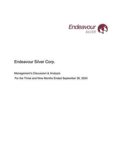 Thumbnail Endeavour Silver Quarterly Report 2024-q3