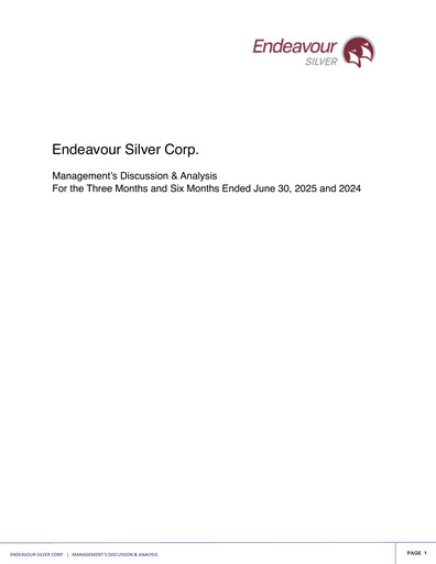 Thumbnail Endeavour Silver Quarterly Report 2025-q2