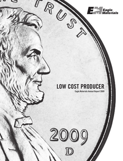 Thumbnail Eagle Materials
 Annual Report 2009