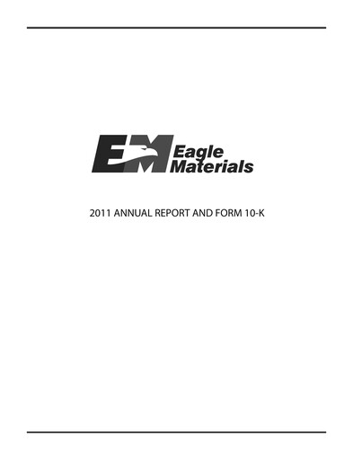 Thumbnail Eagle Materials
 Annual Report 2011